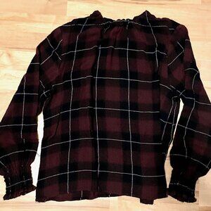 Cloth & Stone long-sleeve purple plaid blouse